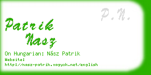 patrik nasz business card